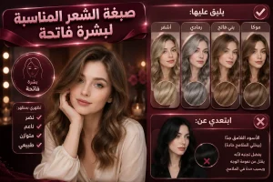 افضل لون صبغة للبشرة الفاتحة